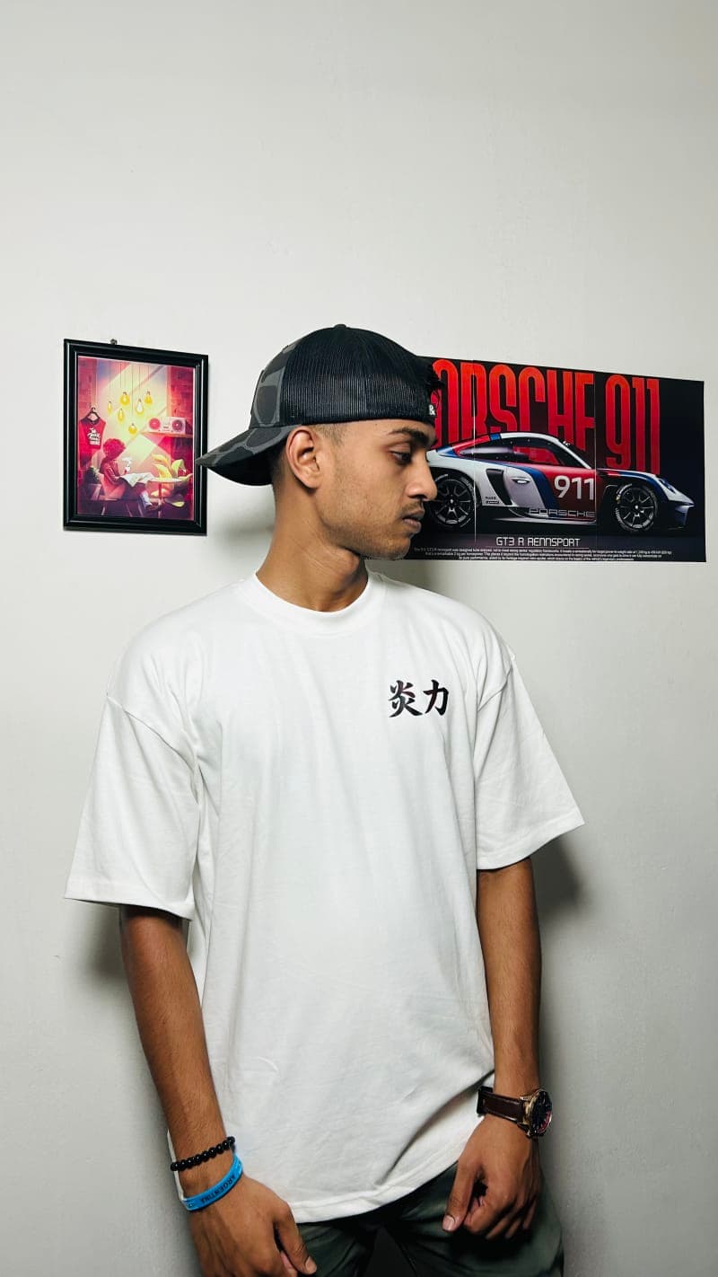 Samurai Graphic White Oversized T-Shirt 3